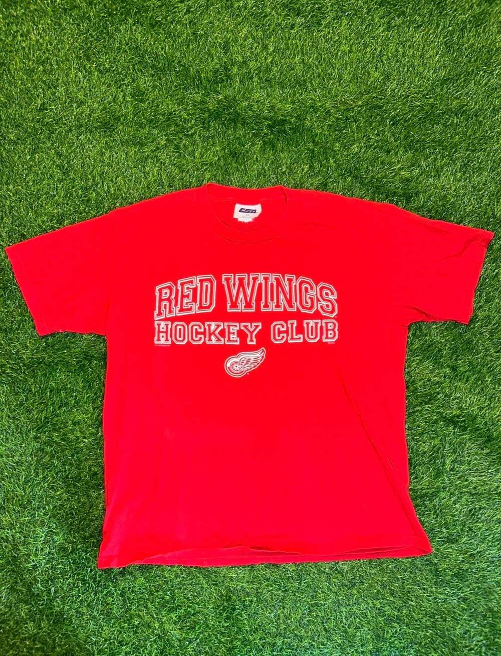 CSA Detroit Red Wings Hockey Club T-Shirt Size L Red Vintage NHL